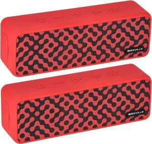 Rockville (2) Faze Red 50w Portable Bluetooth Speakers w/TWS Wireless Linking