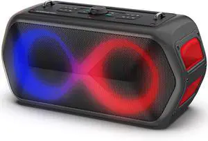 Monster Musicbox Go Bluetooth Speaker,120W Peak High Power Outdoor Speakers, Large Portable Waterproof Bluetooth Speakers with 7 Lighting Effects, Subwoofer/Deep Bass/DSP/Stereo Pairing/EQ/32H