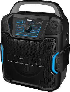 ION Sport 320-200 Watt Outdoor Bluetooth Party Speaker with Rechargeable Battery, FM Radio, Lights, USB Charging, App, Omni-Directional Sound