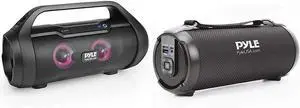 Pyle Wireless Portable Bluetooth Boombox Speaker - 500W 2.0CH Rechargeable Boom Box Speaker Portable Barrel Loud Stereo System with AUX Input/USB/SD/Fm Radio, 3" Subwoofer, Voice Control - PBMWP185