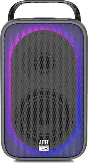 Altec Lansing Shockwave Wireless Speaker 60W Bluetooth speakerwith a Long Lasting 6 Hour Battery, Multi LED Party Modes, Multiple bass Boost Modes, Party Sync