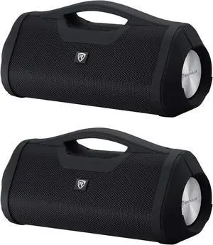 Rockville 2 RPB-XL Portable Bluetooth Wireless Stereo Linking Speakers+Powerbank