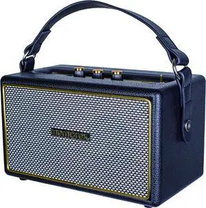 Memorex MX-RBT100 | Retro Style Rechargeable Stereo Bluetooth Speaker | Portable 20W Speaker with High-Definition Sound | USB Charging, and Bass/Treble Control
