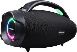 Memorex MX-H3(K) Bluetooth Speaker | 80W Powerful Sound | IP67 Waterproof & Dustproof | TWS Dual Pairing | Super Bass Mode | LED Rhythm Light Show | 8000mAh Battery | Hands-Free Calls (Black)