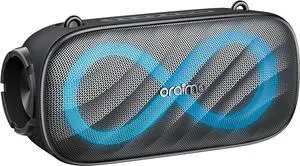 Oraimo SpaceBox Pro Portable Bluetooth Speaker, Wireless Speakers with Light Effect, Loud Sound, Heavy Bass, Built-in Mics, Support TF Card, AUX-in, Powerful Speaker for Party, Home, Outdoor, Grey