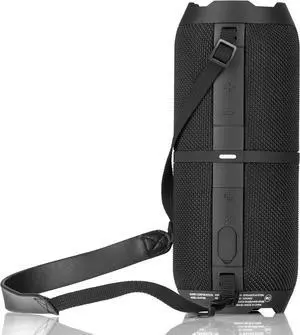 GX-BT390 Crystal Clear Series Bluetooth Speaker | Waterproof IP67 | 10 Hour Playtime | 2 Light Modes | 60W Max Power with Strong Bass | True Wireless Pairing | Hands-Free Calling | Strap | Black