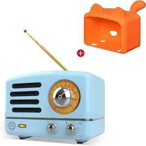Muzen Portable Bluetooth Speaker, OTR Metal Retro Small Wireless Speaker, FM Radio with Antenna AUX, 10h+ Long Playtime, High Fidelity Stereo Audio with Suitcase, Room Office Decor, Festival Gift