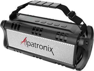 Alpatronix Speaker 60W(80W Max), IPX6 Waterproof, Portable Wireless, 8000mAh Power Bank, Handsfree, Shockproof, TWS, DSP, Stereo, Subwoofer, TF Card, NFC, AX500, Indoor&Outdoor Black