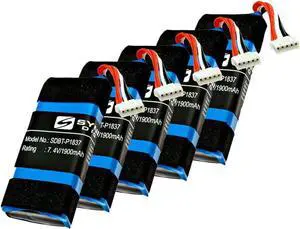 Synergy Digital Speaker Batteries, Compatible with Sony ST-03 Speaker Batteries (Li-Pol, 7.4V, 1900 mAh), Set of 5