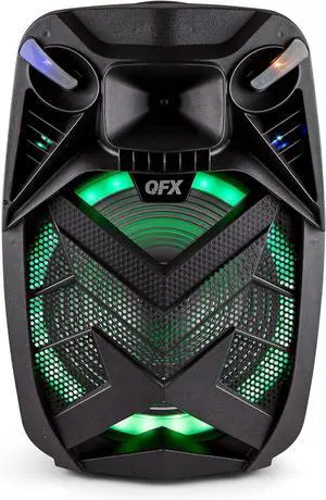 QFX PBX-154 15" Bluetooth Rechargeable Speaker with LED Lights