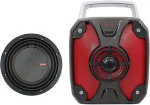 Memphis Audio MOJO MJM812 8" 1800w Competition Car Subwoofer Sub 1 or 2 ohm Bundle with Rockville ROCKBOX 6.5" 100 Watt Portable Rechargeable Bluetooth Speaker w USB/SD