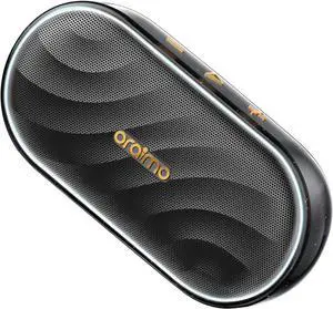Oraimo SpaceBox Bluetooth Speaker, Portable Wireless Speakers with Heavy Bass, Bluetooth 5.4, LED Light, Exclusive App, 3 EQ Modes Small Wireless Speaker for Home Outdoor, Black