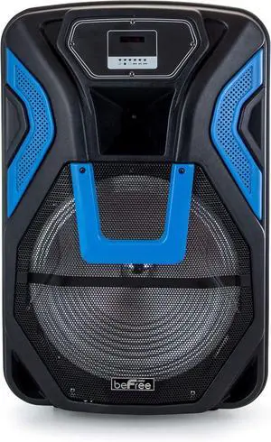 beFree Sound 15 Inch Rechargeable Bluetooth Portable Party PA Speaker System with SD/FM/USB Inputs, Black