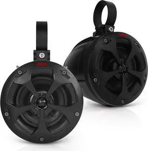Pyle 4" Off-Road Bluetooth Waterproof Speakers -800W Peak Power Amplified Speaker System for ATV/UTV, Golf Cart, Boat, Aux Input Jack, for use w/All 12V Vehicles - PLUTV43BTA, Black