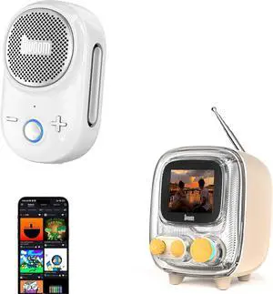 Divoom Sound & Style Bundle  Retro Tiivoo Pixel Speaker + Portable Itour-S Clip-on Speaker | Home & Outdoor Bluetooth Audio with Pixel Art Fun