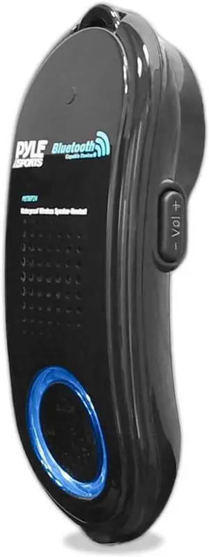 Pyle Portable Wireless Waterproof Handset Speaker - Bluetooth Compatible Rechargeable Battery Powered Shower Outdoor Loud Speaker w/ Microphone - USB Charger - iPhone, Android - Pyle PBTWP24BK (Black)