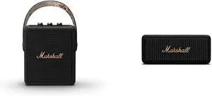 Marshall Stockwell II Portable Bluetooth Speaker, Black and Brass & Emberton II Portable Bluetooth Speaker, Black & Brass