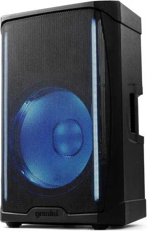 Gemini Sound GD-L115BT Powered LED Lit 1000W 2-Way Linkable Bluetooth PA Speaker with 3 Channel Mixer