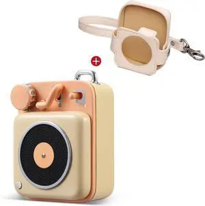 Muzen Mini Bluetooth Speaker, Button Portable Metal Small Cute Wireless Rechargeable HiFi Loud Volume Audio Speaker with Portable Lanyard and Gift Box, Classic Retro Decor