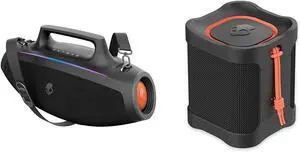 Skullcandy Barrel Bluetooth Boombox Speaker with LED Lightshow Mode & Terrain Mini IPX7 Waterproof Portable Speaker