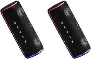 Ion Audio Slam Jam-IPX7 Waterproof Bluetooth Speaker with Microphone, Rechargeable Battery, 15 Drum Sounds, Aux Input and USB Charge Port (Pack of 2)
