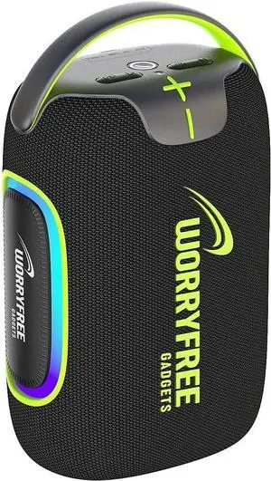 WorryFree Gadgets Wireless Bluetooth Speaker with RGB Lights, 50W, Big Bass Portable with Carry Handle (Black)