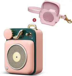 Muzen Mini Bluetooth Speaker, Button Portable Metal Small Cute Wireless Rechargeable HiFi Loud Volume Audio Speaker with Portable Lanyard and Gift Box, Classic Retro Decor