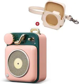 Muzen Mini Bluetooth Speaker, Button Portable Metal Small Cute WirelessRechargeable HiFi Loud Volume Audio Speaker with Portable Lanyard and Gift Box, Classic Retro Decor