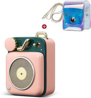 Muzen Mini Bluetooth Speaker, Button Portable Metal Small Cute Wireless Rechargeable HiFi Loud Volume Audio Speaker with Portable Lanyard and Gift Box, Classic Retro Decor