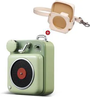 Muzen Mini Bluetooth Speaker, Button Portable Metal Small Cute Wireless Rechargeable HiFi Loud Volume Audio Speaker with Portable Lanyard and Gift Box, Classic Retro Decor