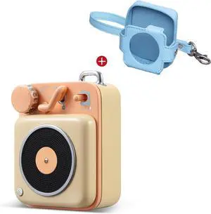 Muzen Mini Bluetooth Speaker, Button Portable Metal Small Cute Wireless Rechargeable HiFi Loud Volume Audio Speaker with Portable Lanyard and Gift Box, Classic Retro Decor