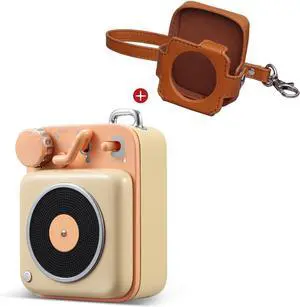 Muzen Mini Bluetooth Speaker, Button Portable Metal Small Cute Wireless Rechargeable HiFi Loud Volume Audio Speaker with Portable Lanyard and Gift Box, Classic Retro Decor