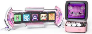 Divoom Ditoo Pink+Times Gate Pink - Cute Pixel Display Art Bluetooth Speaker and Gaming Digital Clock Desk Setup with APP, Weather Forecast, Stock Market/Exchange Rate, Social Media for Home Decor