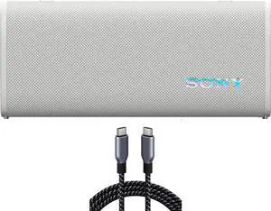 Sony SRSULT30/W ULT Field 3 Wireless Portable Bluetooth Speaker, Off-White Bundle with Deco Essentials 6 Foot Braided USB-C to USB-C Cable