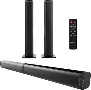 Dolphin SNB-37 Bluetooth Multi Configuration Soundbar Speaker for TV, Single Convertible Soundbar Converts to Sound Towers, 37"