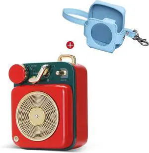Muzen Mini Bluetooth Speaker, Button Portable Metal Small Cute Wireless Speaker, Rechargeable HiFi Loud Volume Audio with Portable Lanyard and Gift Box, Classic Retro Decor