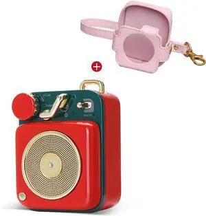 Muzen Mini Bluetooth Speaker, Button Portable Metal Small Cute Wireless Rechargeable HiFi Loud Volume Audio Speaker with Portable Lanyard and Gift Box, Classic Retro Decor