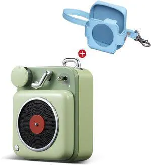 Muzen Mini Bluetooth Speaker, Button Portable Metal Small Cute Wireless Rechargeable HiFi Loud Volume Audio Speaker with Portable Lanyard and Gift Box, Classic Retro Decor