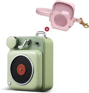 Muzen Mini Bluetooth Speaker, Button Portable Metal Small Cute Wireless Rechargeable HiFi Loud Volume Audio Speaker with Portable Lanyard and Gift Box, Classic Retro Decor