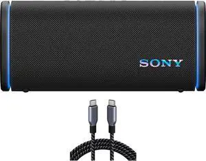 Sony SRSULT50B ULT Field 5 Wireless Portable Bluetooth Speaker Black Bundle with Deco Essentials 6 Foot Braided USB-C to USB-C Cable