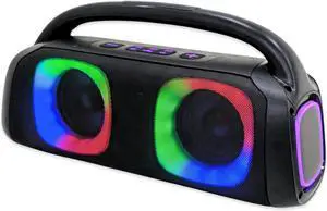 SUBZOOKA 5000 Boombox Bluetooth Speaker with Dual Channel Sound, Colorful Sound-Activated LED Party Lights, Perfect for Home, DJ, Karaoke, Bar, and Dancing
