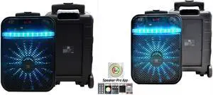 2 MR DJ AXL Bluetooth Speaker 10" Portable Speaker with Bluetooth, Rechargeable Battery and App Control