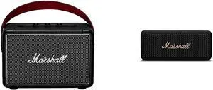 Marshall Kilburn II Portable Bluetooth Speaker, Black & Emberton II Portable Bluetooth Speaker, Black & Brass