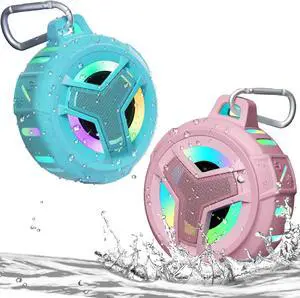 EBODA Waterproof Bluetooth Shower Speaker, IPX7 Floating Portable Wireless Small Speakers, 24H Playtime with RGB Light for Kayak, Beach, Pool Accessories, Gifts for Teen Girl Boys