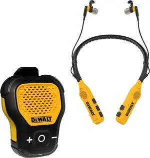 DEWALT Jobsite Audio Bundle  Wearable Clip-On Speaker & 2-in-1 Neckband Headphones