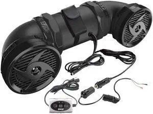 Pyle Waterproof Marine ATV Powered Speakers - 500W UTV Bluetooth Sound System All-Terrain Sound ATV Speakers w/ AUX 3.5mm, 6.5 Dual Audio Sound System for Car, Boat, Golf Carts & Jetski PLATV550BT