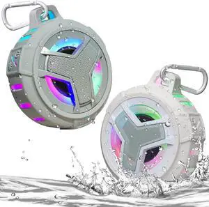 EBODA Bluetooth Shower Speaker, Waterproof Portable Bluetooth Speakers, IP67 Waterproof Wireless Speaker with LED Light, Floating, 2000mAh, True Wireless Stereo for Kayak, Beach, Gifts for Men, Women
