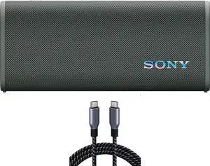 Sony SRSULT30/H ULT Field 3 Wireless Portable Bluetooth Speaker, Forest Gray Bundle with Deco Essentials 6 Foot Braided USB-C to USB-C Cable