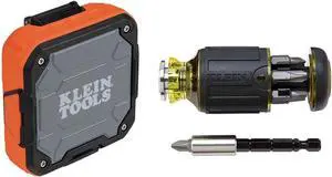 Klein Tools Bluetooth Speaker with Magnetic Strip and Hook Adjustable Length Stubby Screwdriver