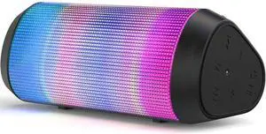 Portable Bluetooth Speaker Wireless with Lights, HD Stereo Sound, IPX4 Waterproof, TWS Pairing, BT5.3 with AUX Input, Small Speaker for Outdoor Home Camping Party, Ideal Electronics Gifts for Him, Her